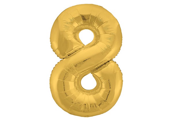 Шар Цифра 8 Золото Металлик Gold