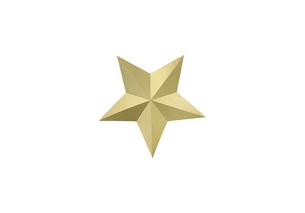 Звезда подвесная золотая 37-12см 6шт