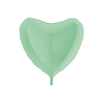 Фольгированное СЕРДЦЕ пастель Matte Green 91 см