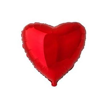 Фольгированное СЕРДЦЕ Металлик Red 81 см