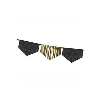 Гирлянда-вымпел бахрома Black&Gold 3м