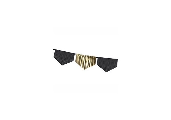Гирлянда-вымпел бахрома Black&Gold 3м