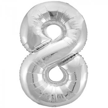 Шар Цифра 8 Металлик Silver