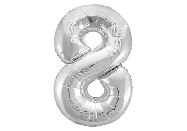 Шар Цифра 8 Металлик Silver