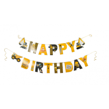 Гирлянда Happy Birthday (детская спецтехника)