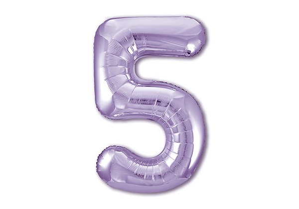 Шар Цифра 5 Сиреневый