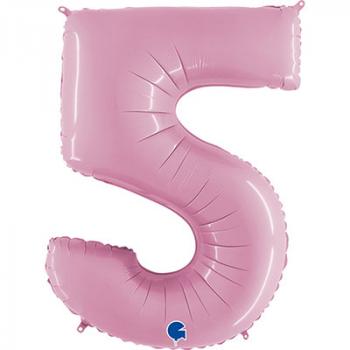 Шар Цифра 5 Розовая Пастель Pink