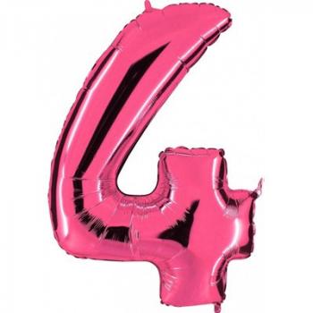 Шар Цифра 4 Розовая Pink