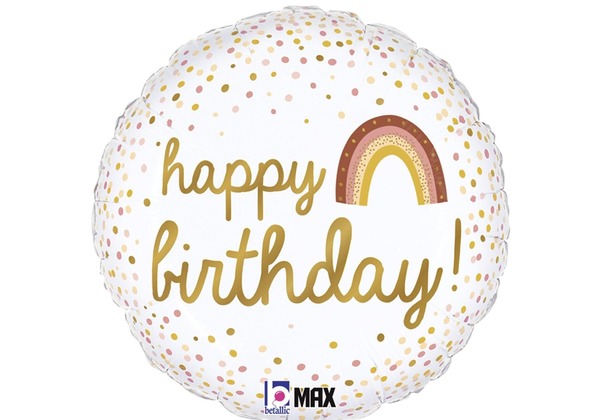Фольгированный круг Happy Birthday Радуга 46 см