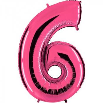 Шар Цифра 6 Розовая Pink