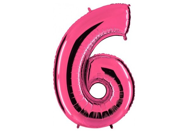 Шар Цифра 6 Розовая Pink